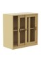Godrej Low Height Glass Sliding Door Steel Bookshelf with Shelves Steel Beige