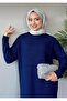 - Ribbed Knitwear Dress Dark Blue - 2