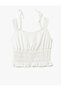Gipeli Strappy Crop Slim Fit T-Shirt Bürümcük - 4