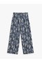 Tie-Up Waist Slit Detailed Straight Leg Trousers Bürümcük