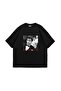 The World Is Yours Printed Oversize Unisex Black Tshirt