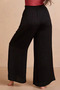 X Nurbeli Black Women's Elastic Waist Stretchy Large Size Spaced Palazzo Pants - 4