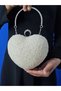 Women's Evening Dress Heart Evening Bag with Stones - 4
