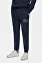 Otto Navy Blue Comfortable Leg Embroidered Standard Fit Men's Sweatpants - 2