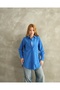 Women's Blue Tericotton Fabric Long Tunic - 3