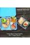 Eazy Kids Jawsome 6 / 4 Compartment Bento Lunch Box w / Lunch Bag - Blue - 5