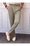 Men's Khaki Comfortable Fit Baggy Cut Fabric Trousers