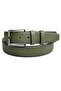Khaki Green Faux Leather Stitched 4 cm Classic Men's Belt - 2