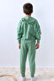 Boys' Hooded Tracksuit Set Smile Printed Ribbed F11 - 4
