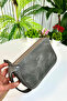 Rewoler Antique Gray Double Zipper Genuine Leather Clutch Bag - 2