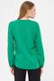 Women's Green Elastic Sleeve Ruffled Shirt Arm-24K001002 - 5