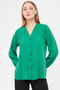 Women's Green Elastic Sleeve Ruffled Shirt Arm-24K001002 - 3