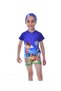 Boy's Comic Character Jumpsuit Swimsuit Full Body Back Zippered Boned Two-Piece Suit Diver