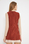Women's Tile V-Neck Single Button Oversize Thick Corduroy Vest Arm-25K 001016 - 5