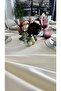 Pearl Velvet Textured Ecru Tablecloth (Napkins Not Included) - 6