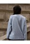 سترة تريكو نسائية ذات ملمس ناعم من Blue Crew Neck قصة فضفاضة - 3
