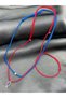 Gift Minimal Red Blue String Necklace and Bracelet Set - 2