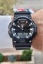 Numerals Silver Cord Black Color Analog Digital Men's Wrist Watch - 3