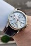 Functional Men's Wristwatch with Silver Cord Bitter Brown Color Indicator - 4