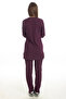 Plum Premium Fabric Lycra Hijab Nurse Scrubs and Doctor Uniform Bottom and Top Set - 7