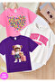 Teddy Bear Printed 3-Pack Purple-White-Pink Girls' T-Shirt
