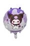Kuromi Theme Balloon Pink Black White Purple Balloon - Black Numeral Balloon and Printed Foil Balloon - 7
