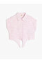 Tie Detail Short Sleeve Shirt Collar Crop Blouse