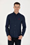 Navy Blue Long Sleeve Men's Shirt - 50271293 -Vr033 - 3