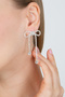 Women's Minimal Bow Tie Ribbon Bow Model Zircon Stone Earrings Engagement Wedding Party Henna Prom - 2
