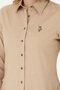 Women's Light Khaki Long Sleeve Basic Shirt 50271268-Vr183 - 7