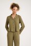 90% Cotton 10% Elastane Oil Green Color Premium Quality Women's Pajama Set - 3