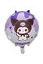 2 Year Old Kuromi Theme Balloon Pink Black White Purple Balloon - Black Number Balloon and Printed Foil Balloon - 7