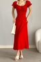 Red Madonna Collar Ayrobin Dress - 3