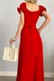 Red Madonna Collar Ayrobin Dress - 5