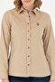 Women's Light Khaki Long Sleeve Basic Shirt 50271268-Vr183 - 6