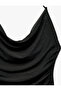 Lined Halter Slim Fit Degaje Neckline Mini Tulle Rhinestone Dress - 3