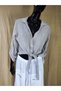 Italian Linen Mother of Pearl Button Tie up Shirt Blouse - 3