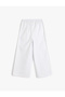 Elastic Waist Cotton Wide Leg Trousers - 2
