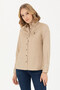 Women's Light Khaki Long Sleeve Basic Shirt 50271268-Vr183 - 3