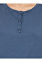 Rib Placket T-Shirt & All Over Leaf Print Pyjama Set - 4