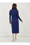 Textured Bodycon Midi Dress with Tie-Belt - 6