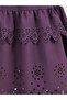 Cutwork Design Square Neck Tiered Maxi Dress - 3