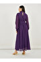 High Neck Draped Detail A-Line Maxi Dress - 6