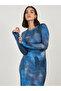 Tie and Dye Print Long Sleeves Bodycon Maxi Dress - 5