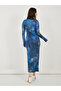 Tie and Dye Print Long Sleeves Bodycon Maxi Dress - 6