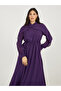 High Neck Draped Detail A-Line Maxi Dress - 2