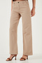 Cotton Standard Fit High Waist Wide Leg Pants Pants 668Yp5344 - 4