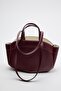 Claret Red Shopper Women's Tote Hand and Shoulder Strap Bag - 2