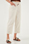 Cotton Relaxed Fit High Waist Wide Short Leg Pants Pants 668Yp5318 - 4