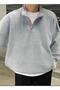 Unisex Half Zipper Unprinted Sweatshirt